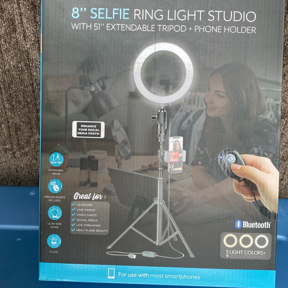 8” Ring Light w/Phone Holder